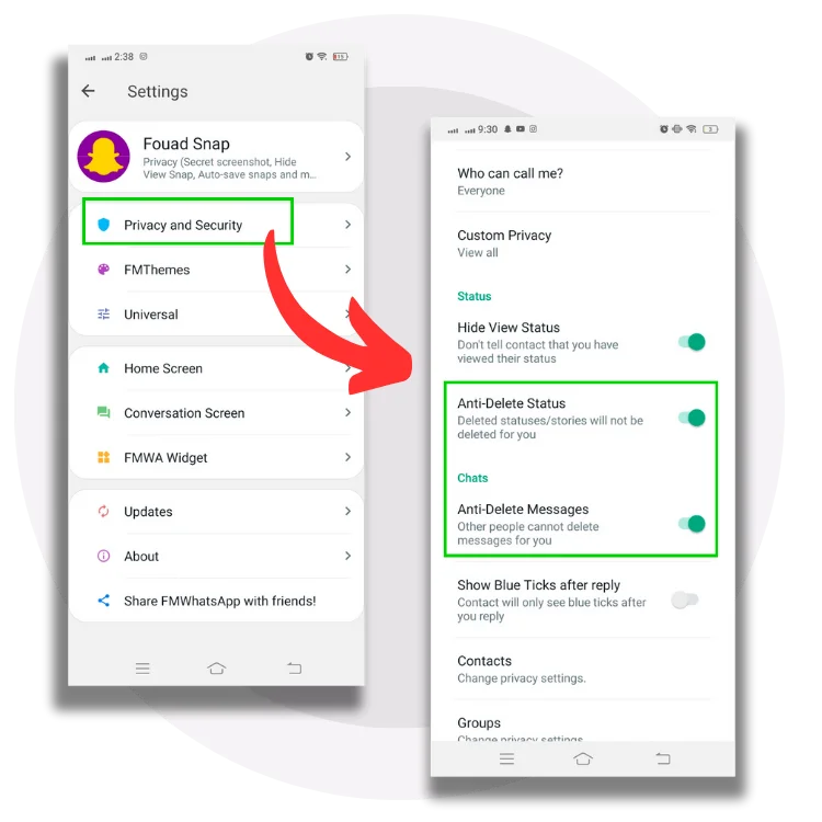 anti delete fmwhatsapp support
